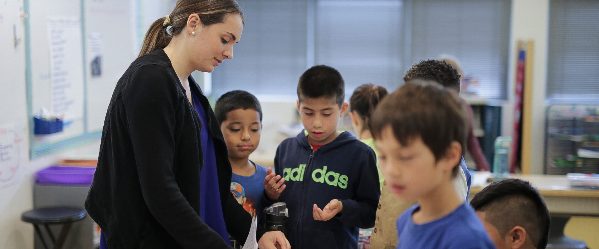 teacher with students